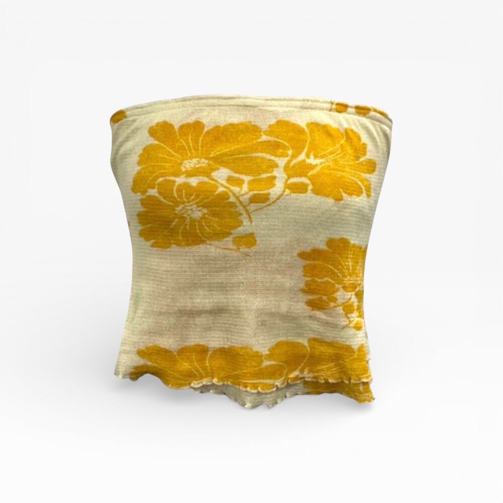 Free People Yellow Floral Strapless Tube Top